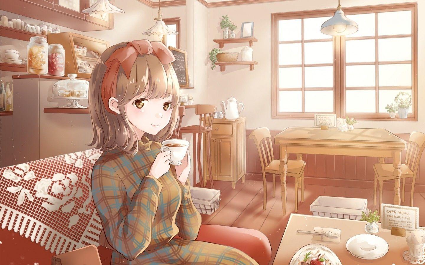 Anime Coffee Shop Wallpapers - Top Free Anime Coffee Shop Backgrounds -  WallpaperAccess
