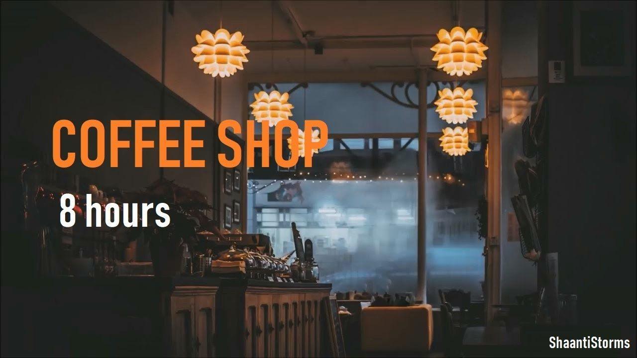 1280x720 Rainy Day at the Coffee Shop Ambiance Hours of Rain, background chatter and Jazz Music