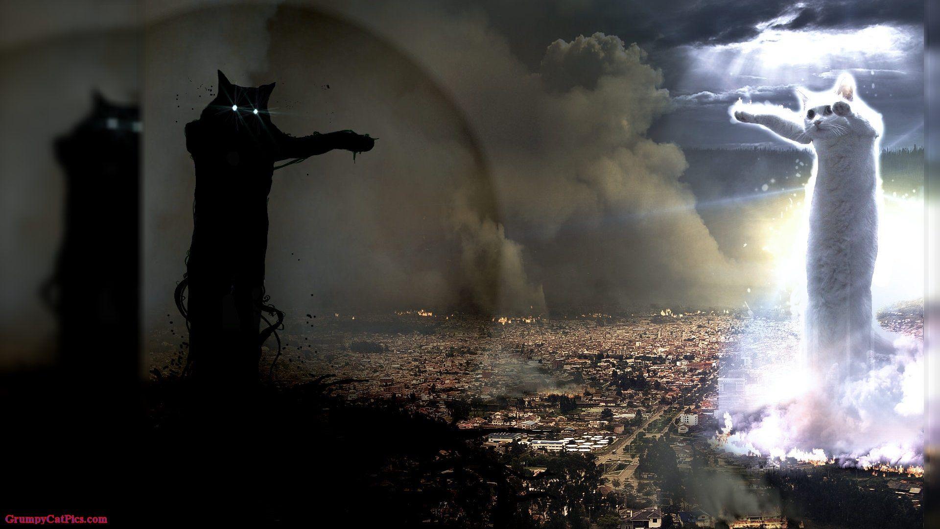 1920x1080 God vs Devil Wallpaper