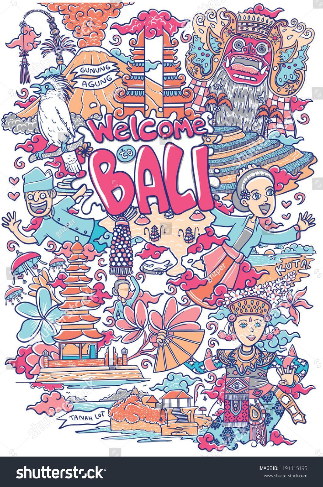 1061x1600 welcome to Bali my last illustration for bali. click visit to download it. Thanks #bali #indonesia. Bird illustration, Cat design illustration, Indonesian art
