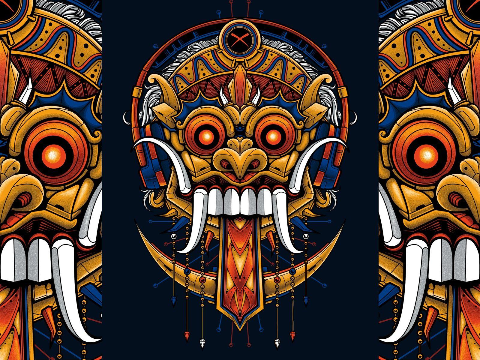 1600x1200 Bali Barong Illustration by Hastaning Bagus Penggalih on Dribbble