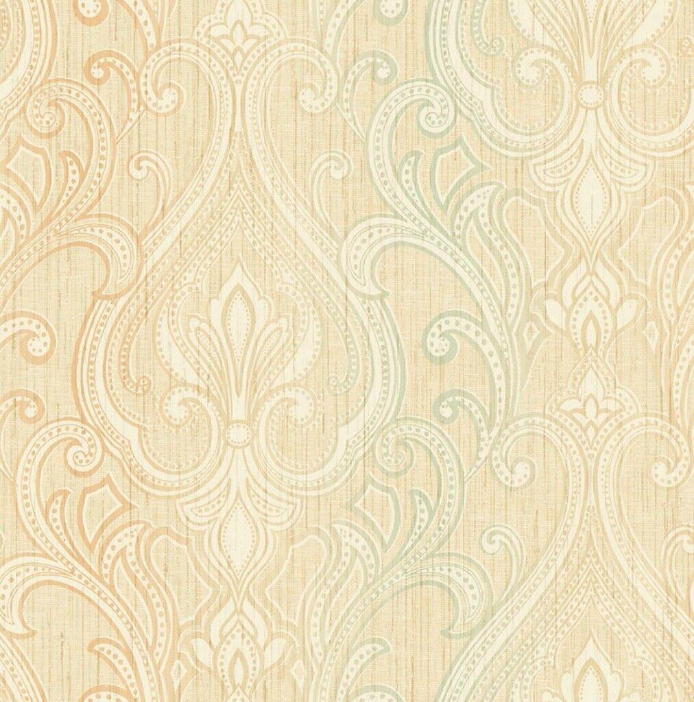 1012x1024 Art Deco Wallpaper Vintage Damask Wallpaper Shimmer Cream Gold