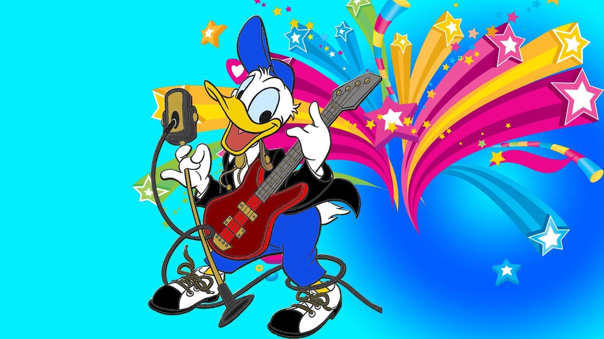 1920x1080 Donald Duck Music Star Full Color Disney HD Wallpaper 1920x1200