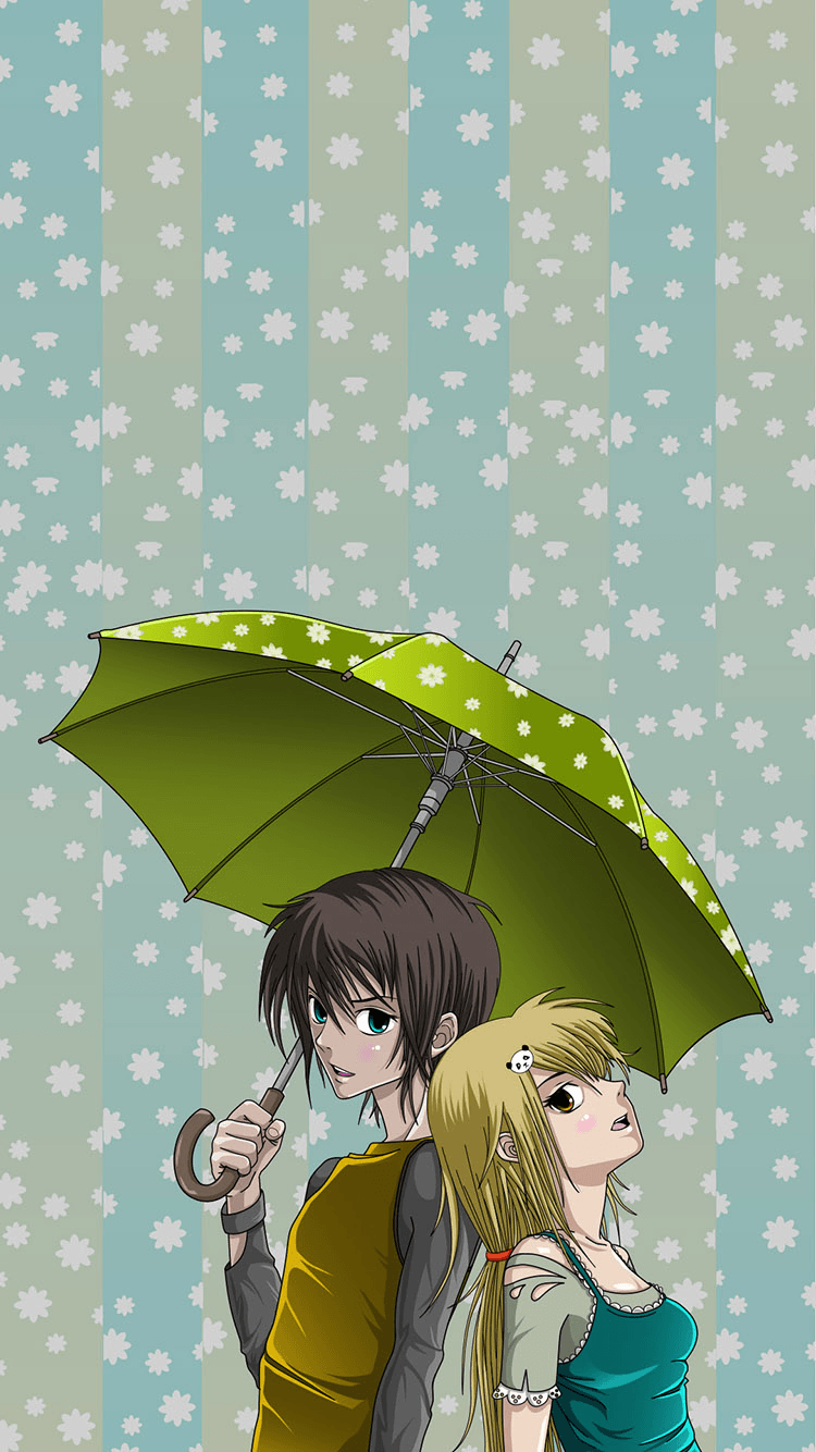 750x1334 TAP AND GET FREE APP ⬆️ Anime boy and girl with an umbrella ☔️ wallpaper for iPhone 5 from Everpix app! Follow us and get Ev. Wallpaper, App anime, Cool wallpaper