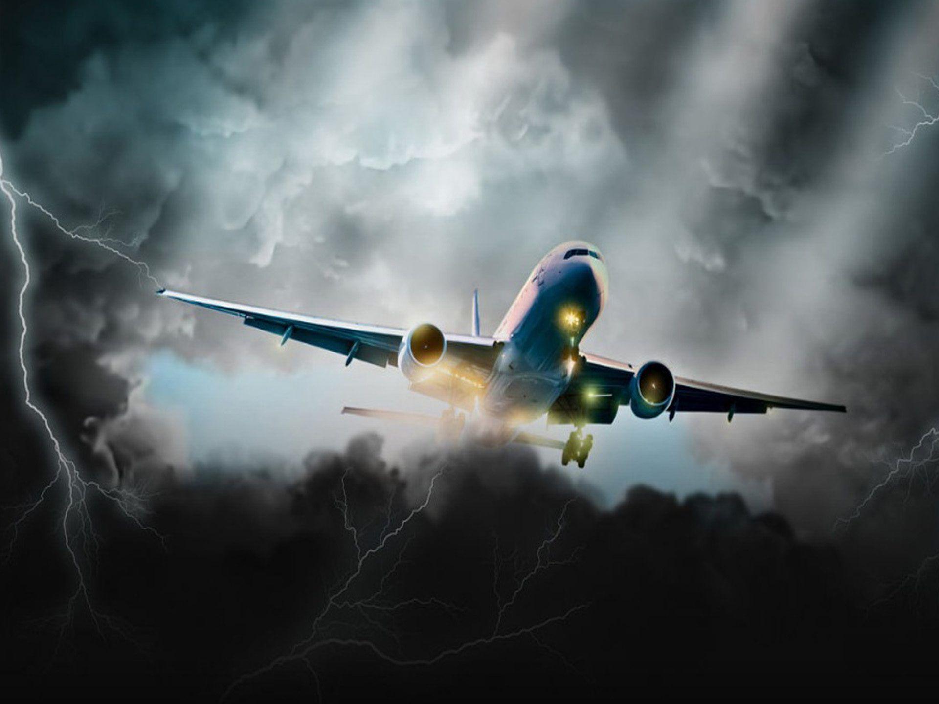 1920x1440 Aviation Dark Storm Clouds, Lightning Art HD Wallpaper