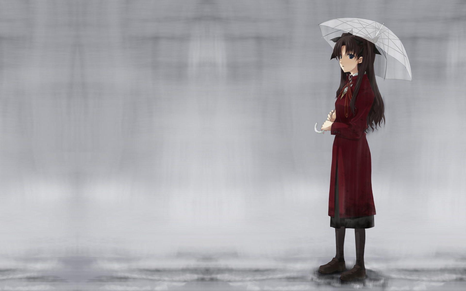 1920x1200 HD Cartoon Girl White Umbrella Wallpaper Wallpaper