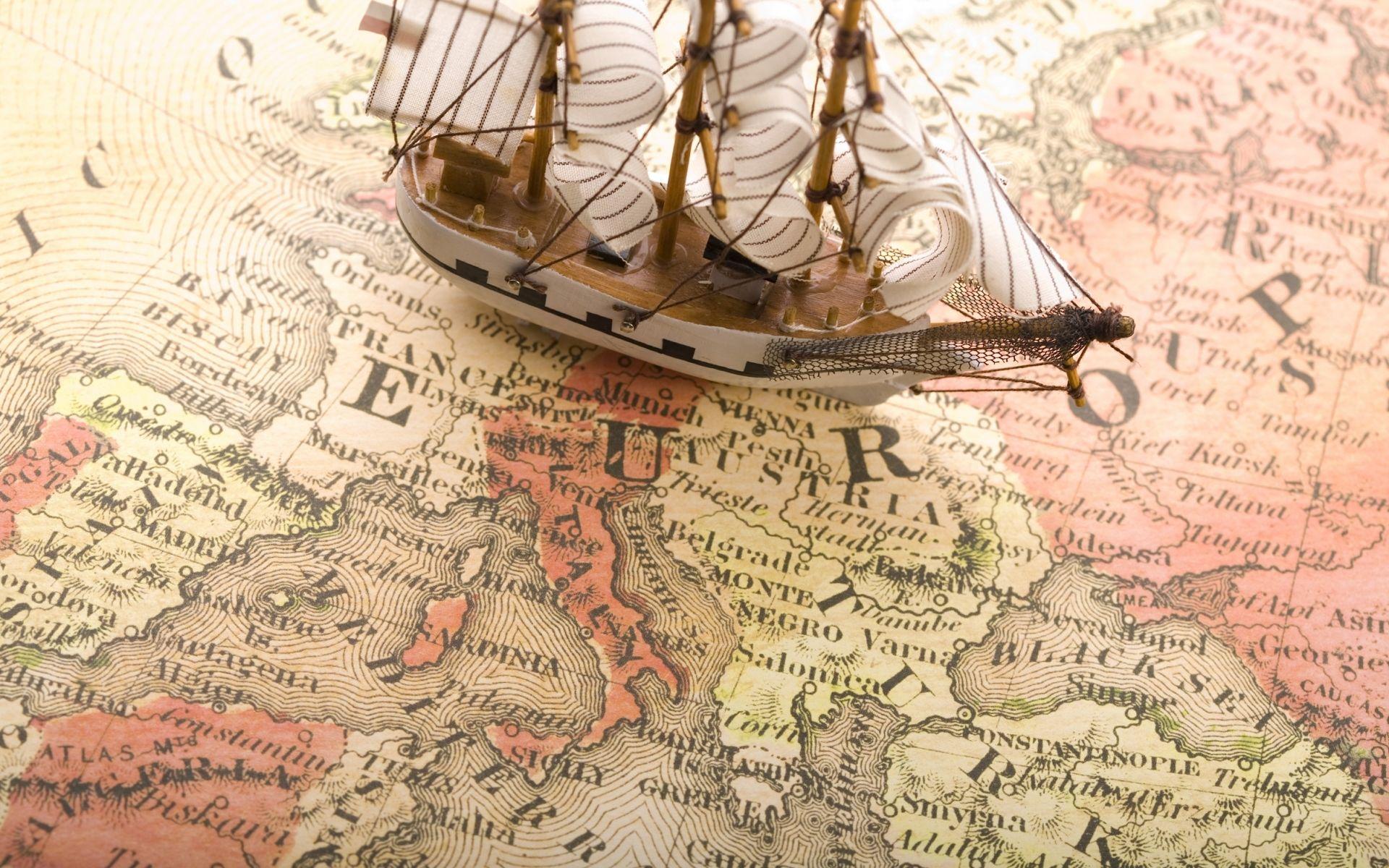 1920x1200 map, Ships, World, Globe, Ocean, Landscapes, Sea Wallpaper HD