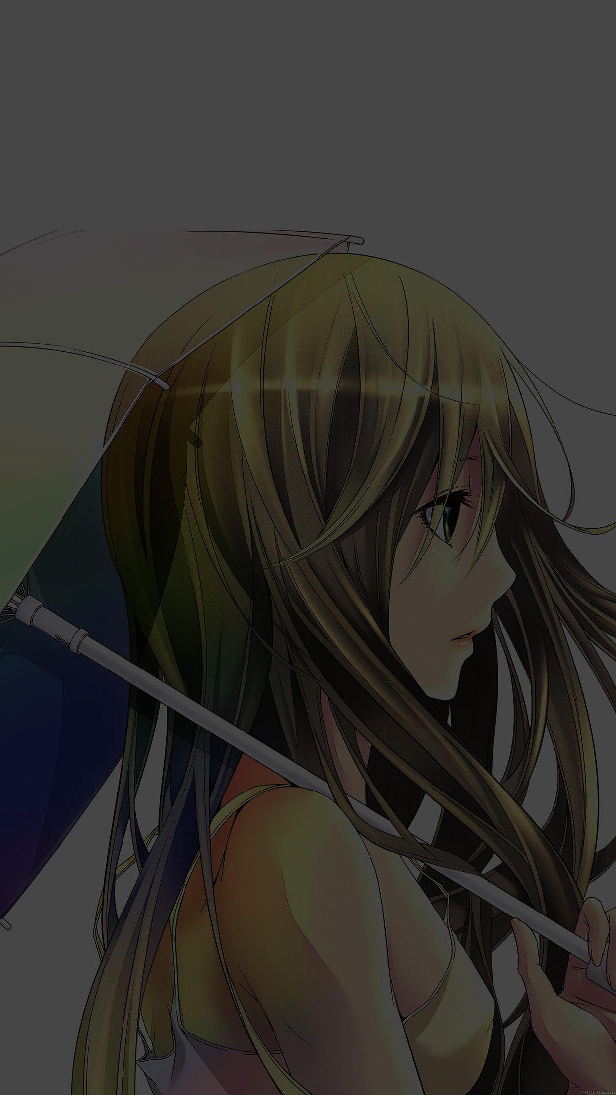 1242x2208 I Love Papers. umbrella girl dark anime illust art