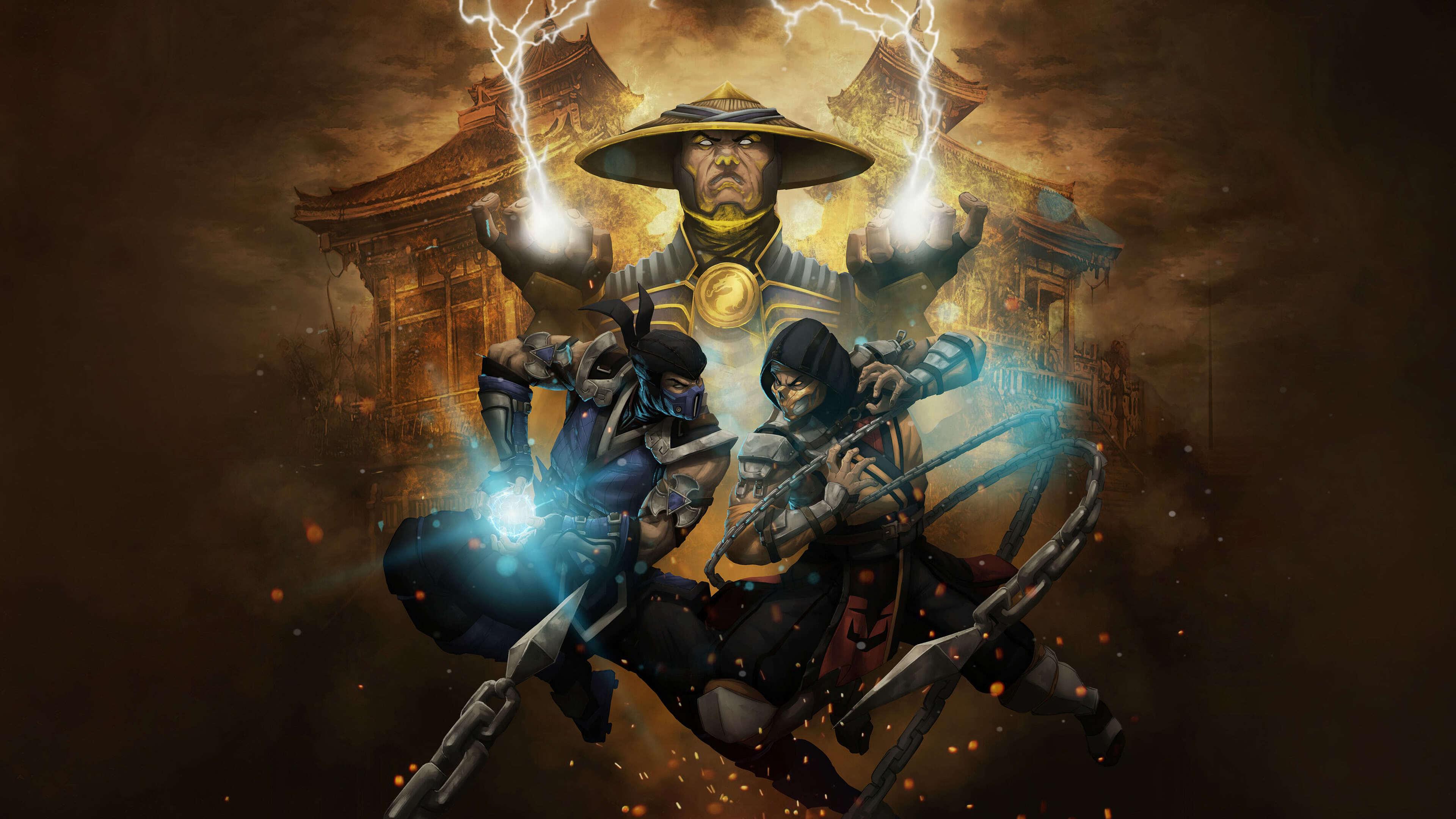 3840x2160 Mortal Kombat Raiden Subzero Scorpion