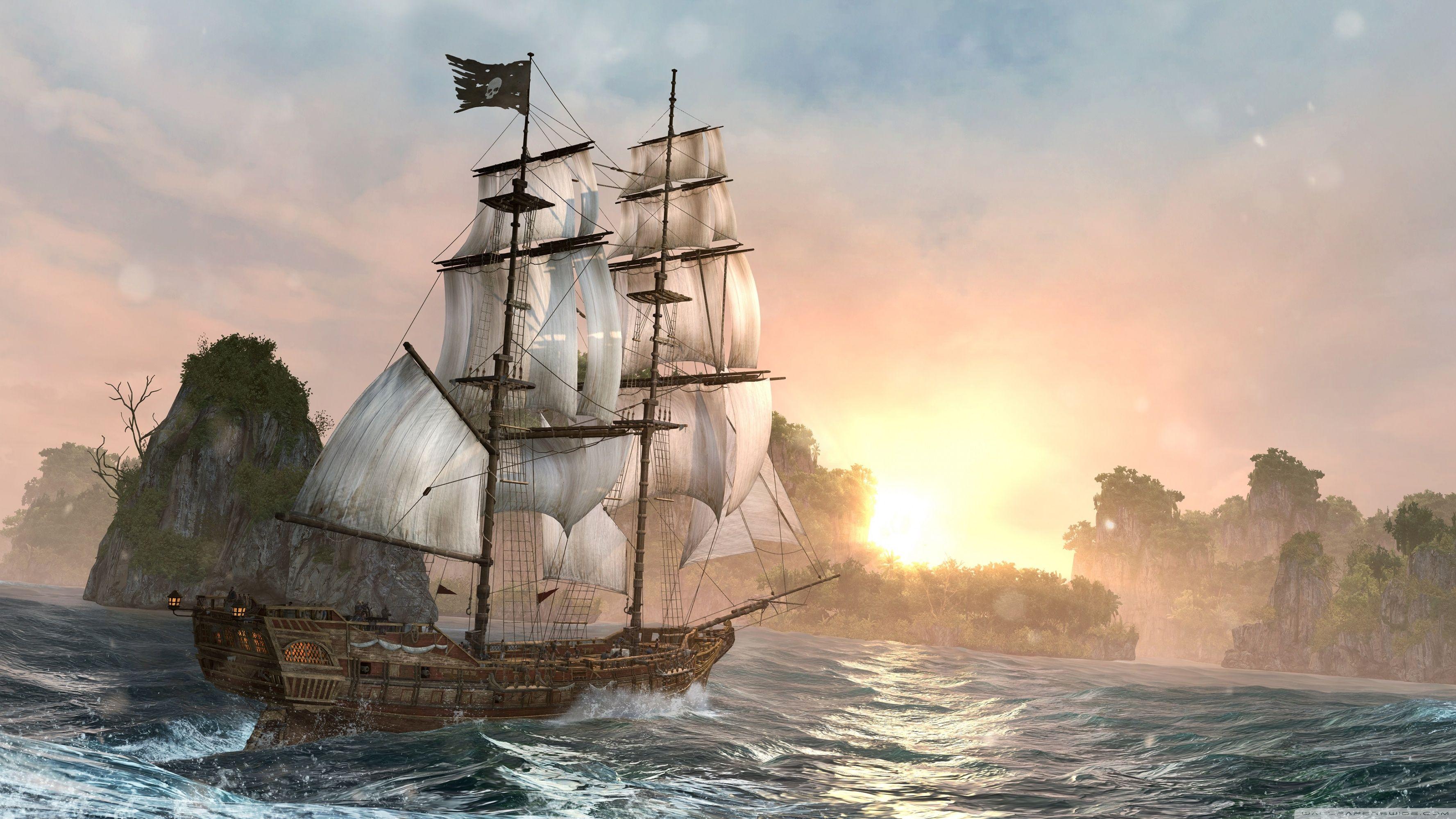 3554x1999 Assassin's Creed IV Black Flag Ship Ultra HD Desktop Background