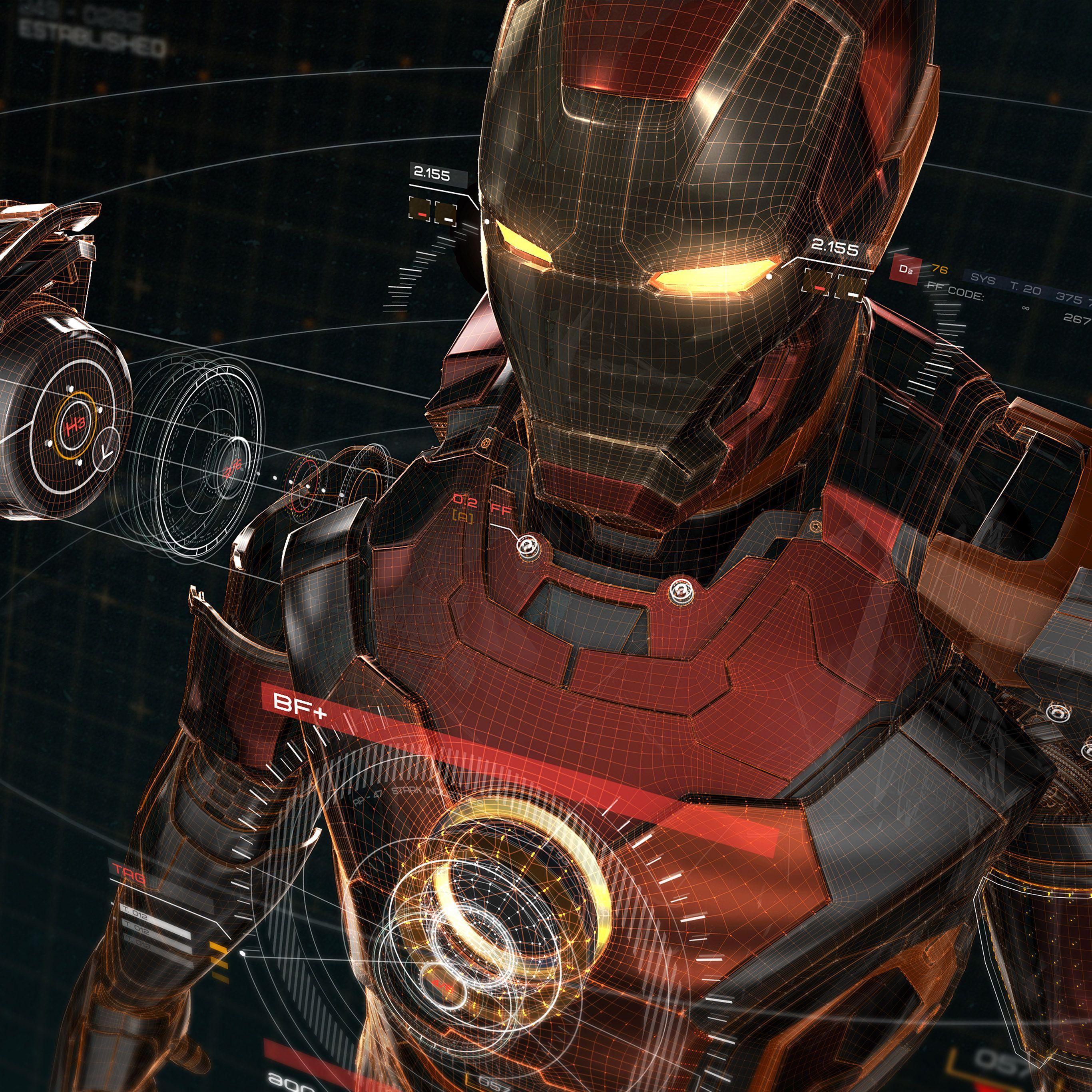 2732x2732 Ironman 3D Red Game Avengers Art Illustration Hero Wallpaper