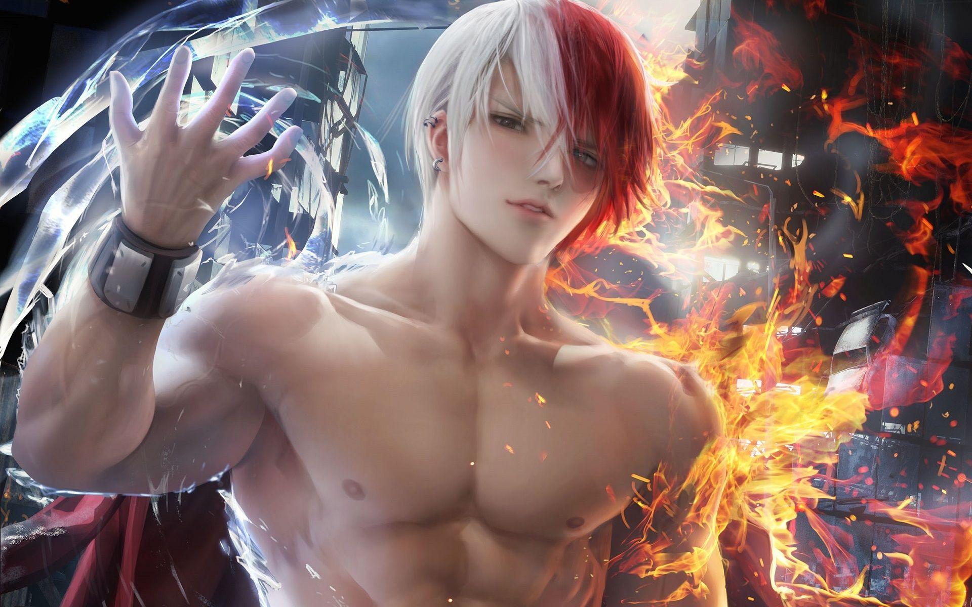 1920x1200 Download wallpaper Shouto Todoroki, 3D art, My Hero Academia