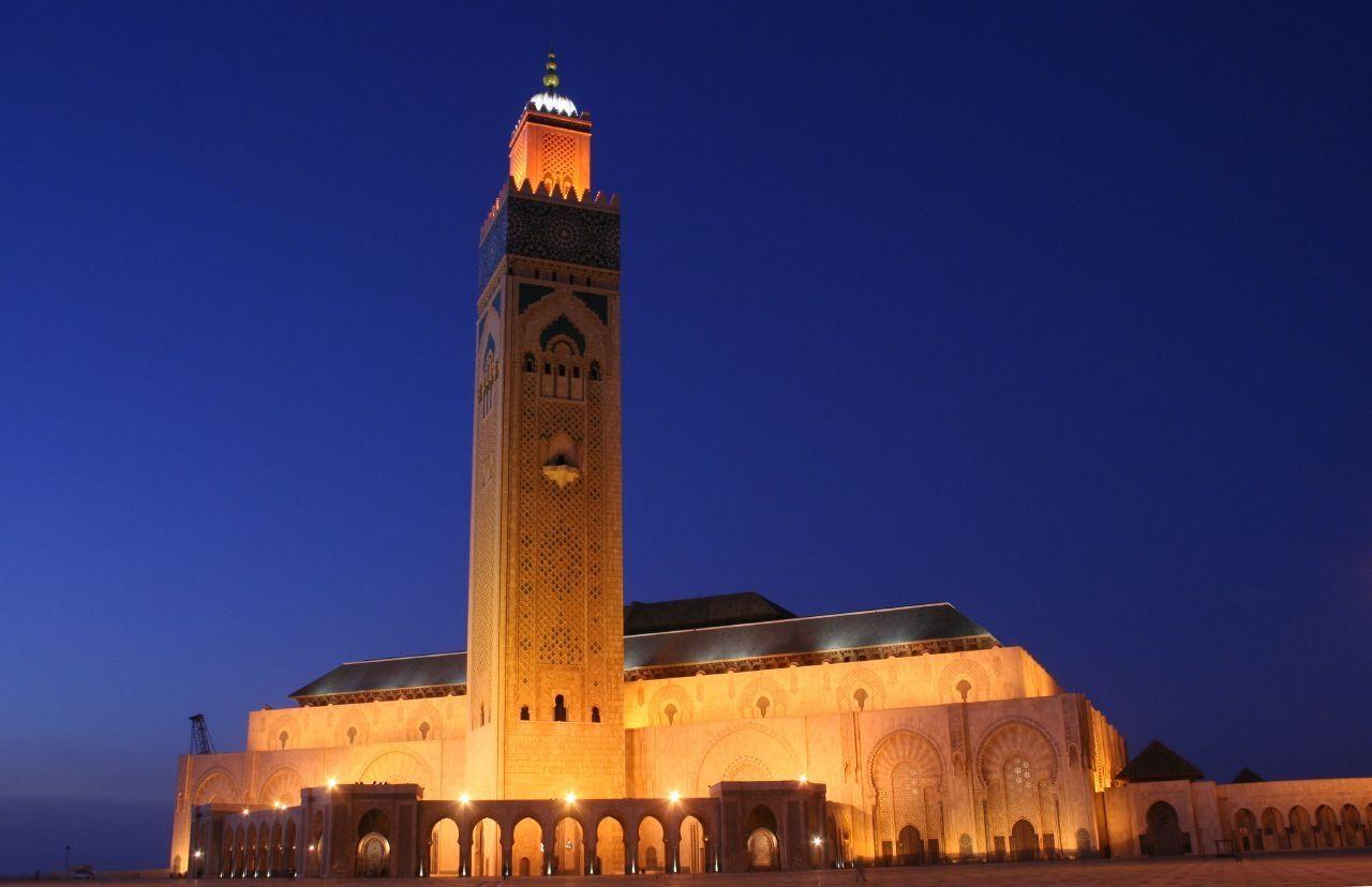 1280x828 Hassan II Mosque in Casablanca (night)