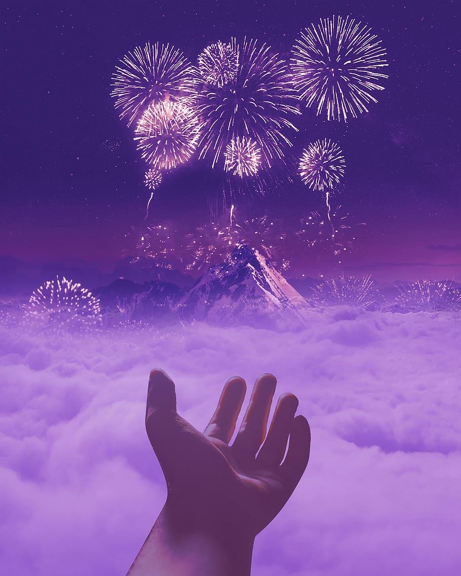 910x1138 mountain, sky, new year, cloud, galaxy, fireworks, wallpaper, android, ios, beautiful view