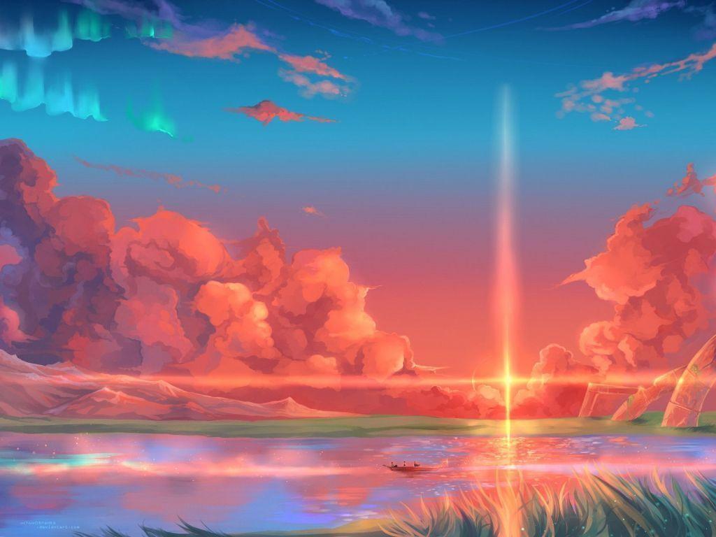 Aesthetic Anime Landscape Wallpapers  Wallpaper Cave