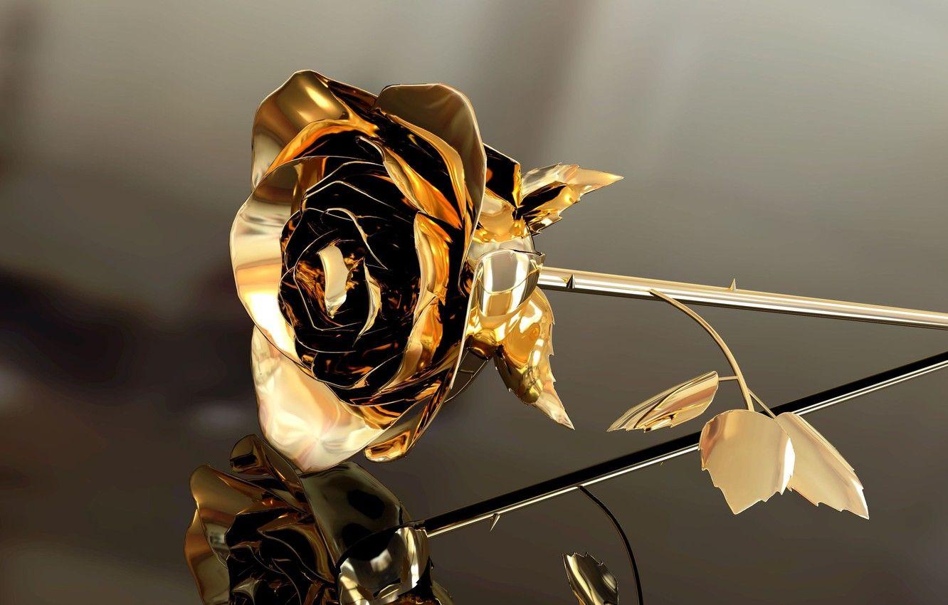 1332x850 Wallpaper flowers, style, reflection, background, widescreen, Wallpaper, rose, leaf, wallpaper, leaf, luxury, widescreen, background, full screen, gold, HD wallpaper image for desktop, section стиль
