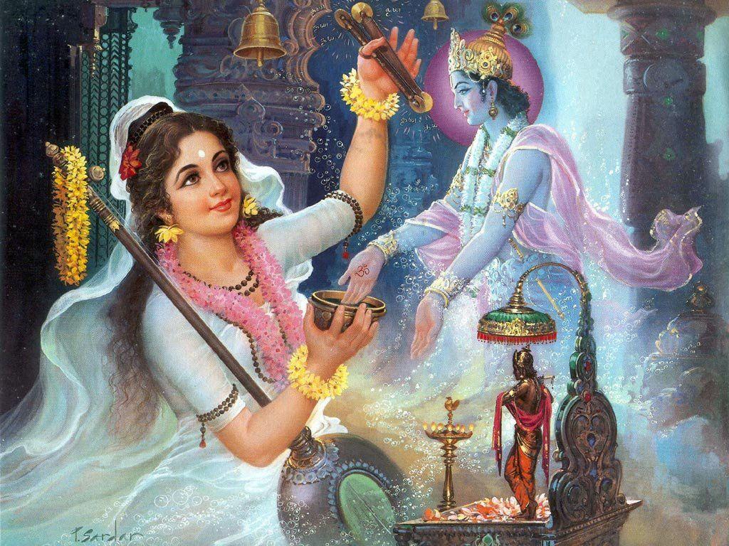 Hình nền 3D 1024x768 Krishna Ji