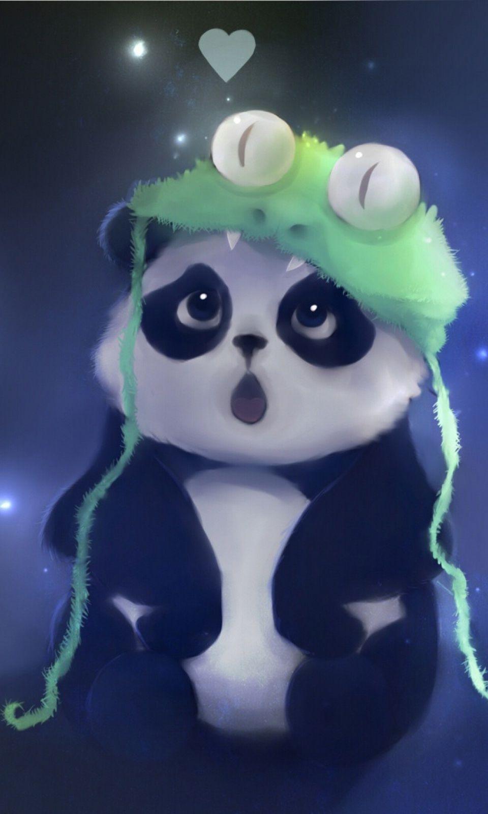 960x1600 Cute Panda Painting Mobile Wallpaper