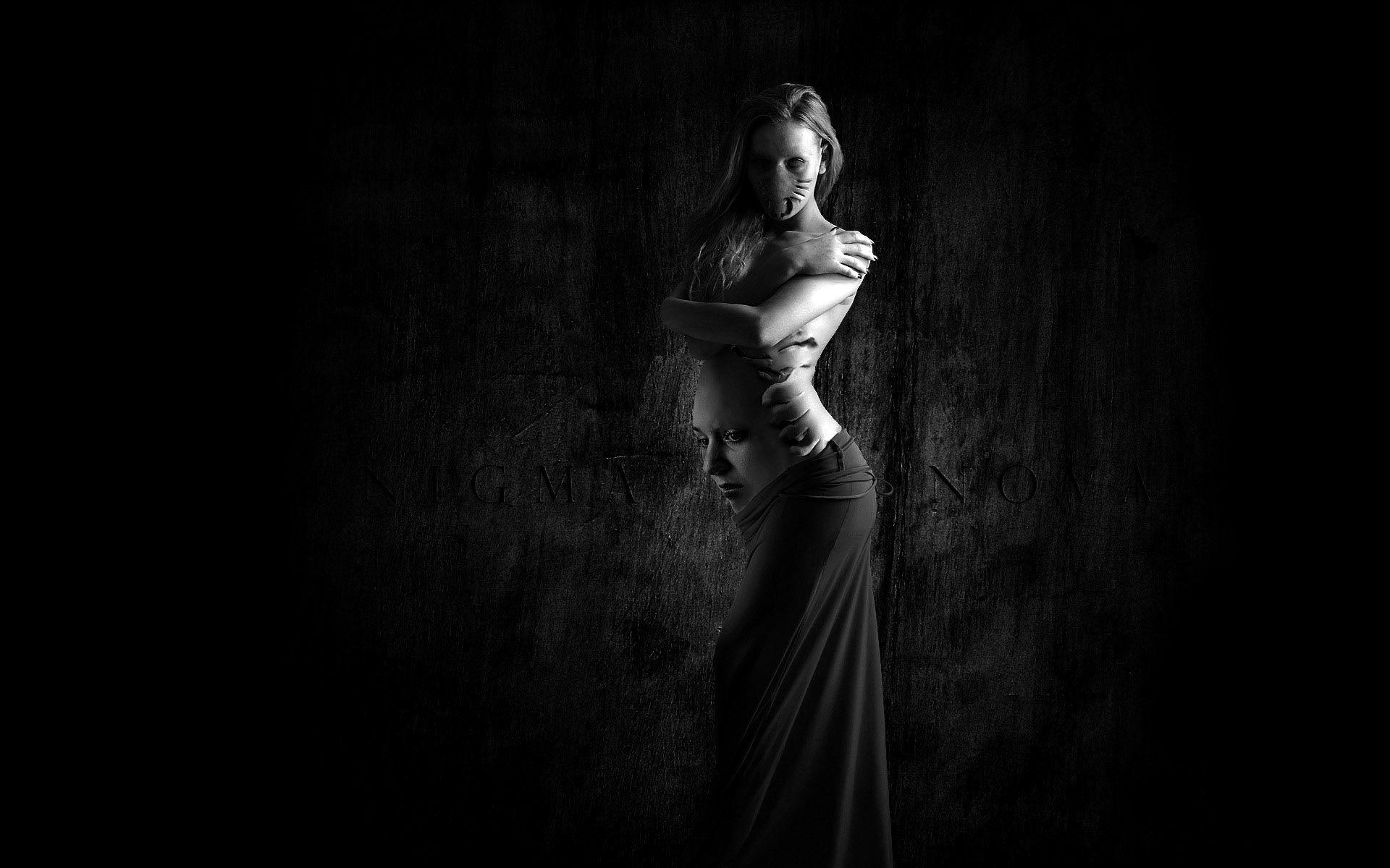1920x1200 Woman, black, photo, wallpaper