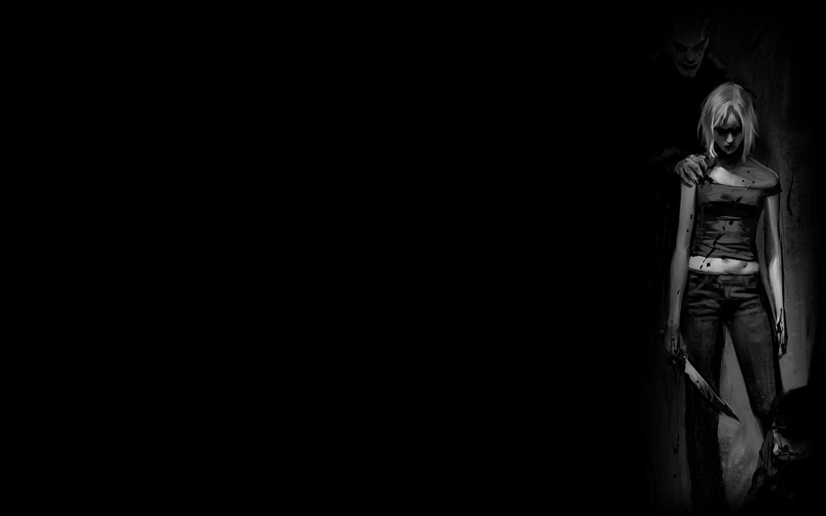 1680x1050 Dark horror evil macabre blood girl monster wallpaperx1050