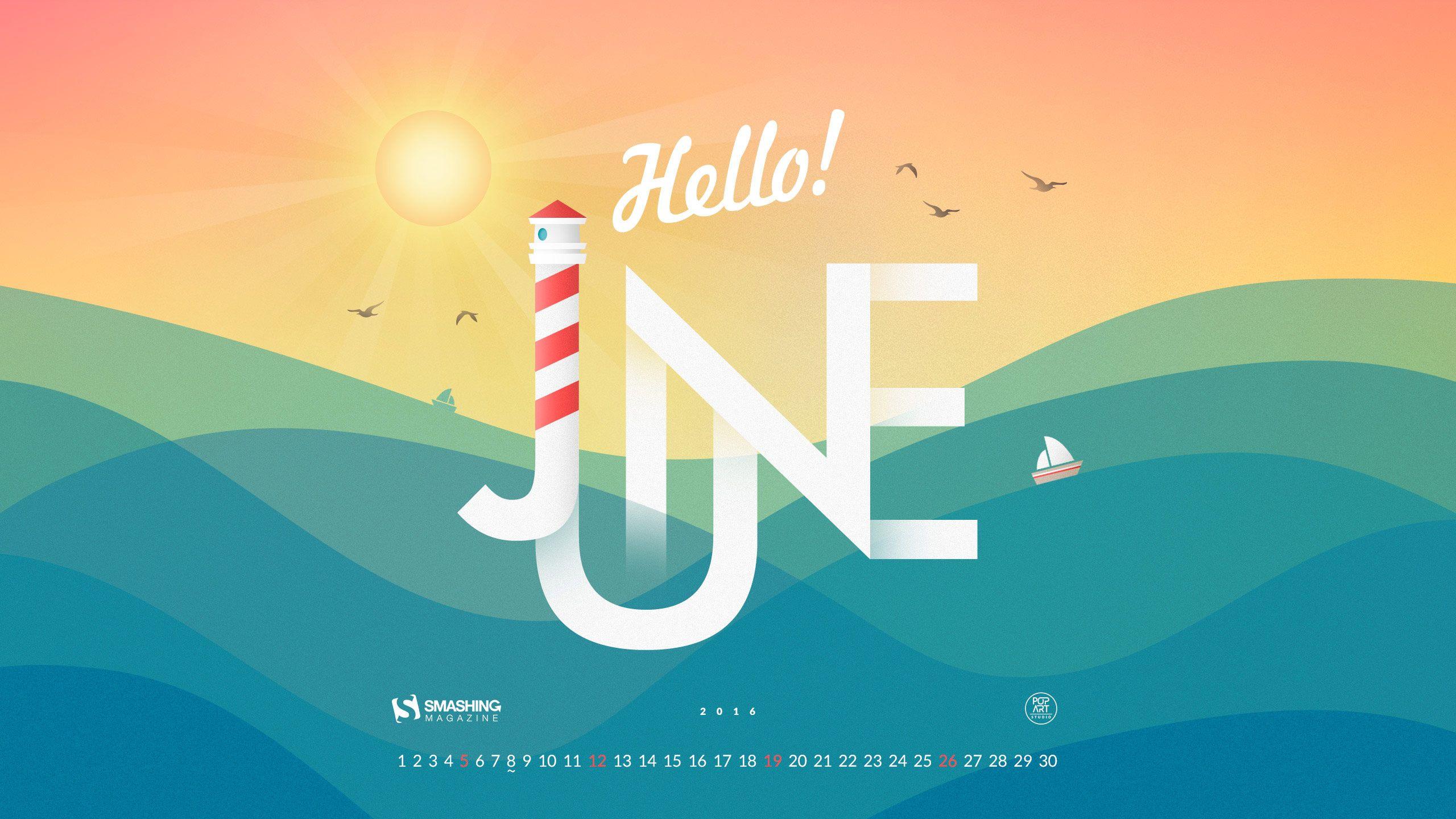 2560x1440 Desktop Wallpaper Calendars: June 2016