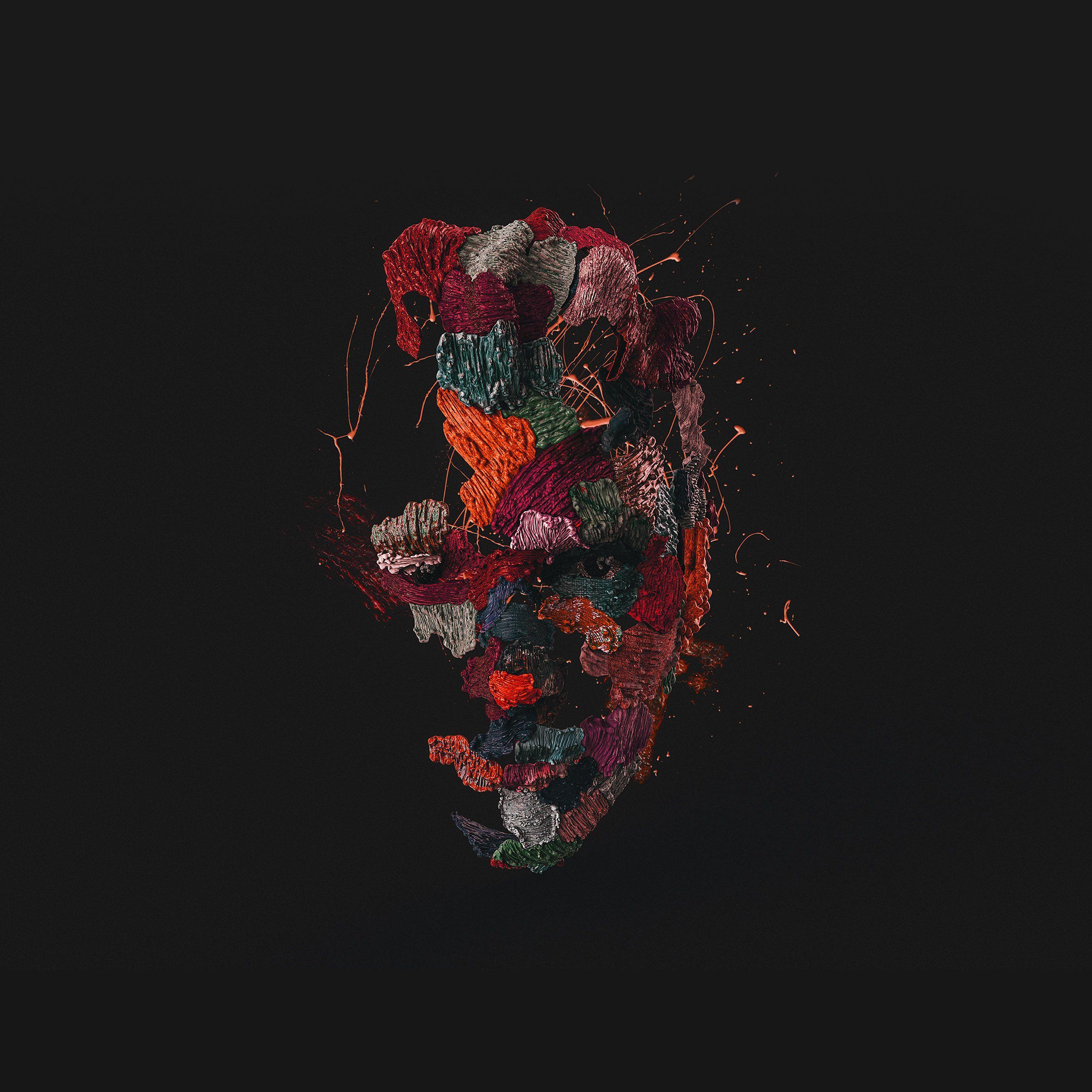 2732x2732 Face Dark Illustration Art Red Wallpaper