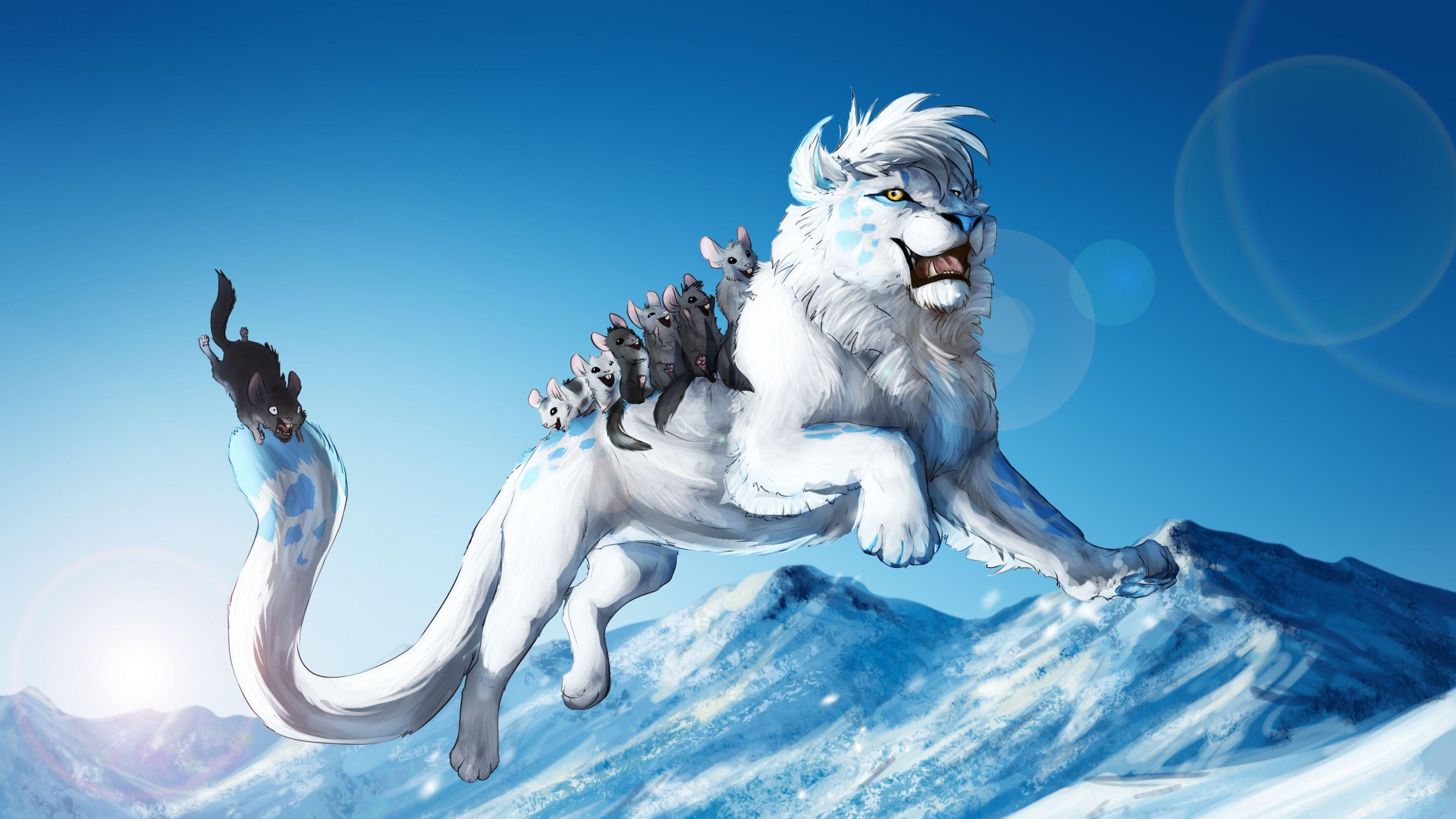 white lion wallpaper 3d