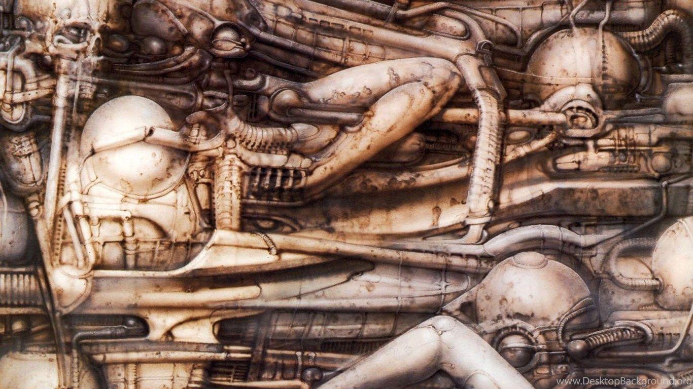 1366x768 Landscape Xvii Science Fiction H R Giger Wallpaper Image Desktop Background