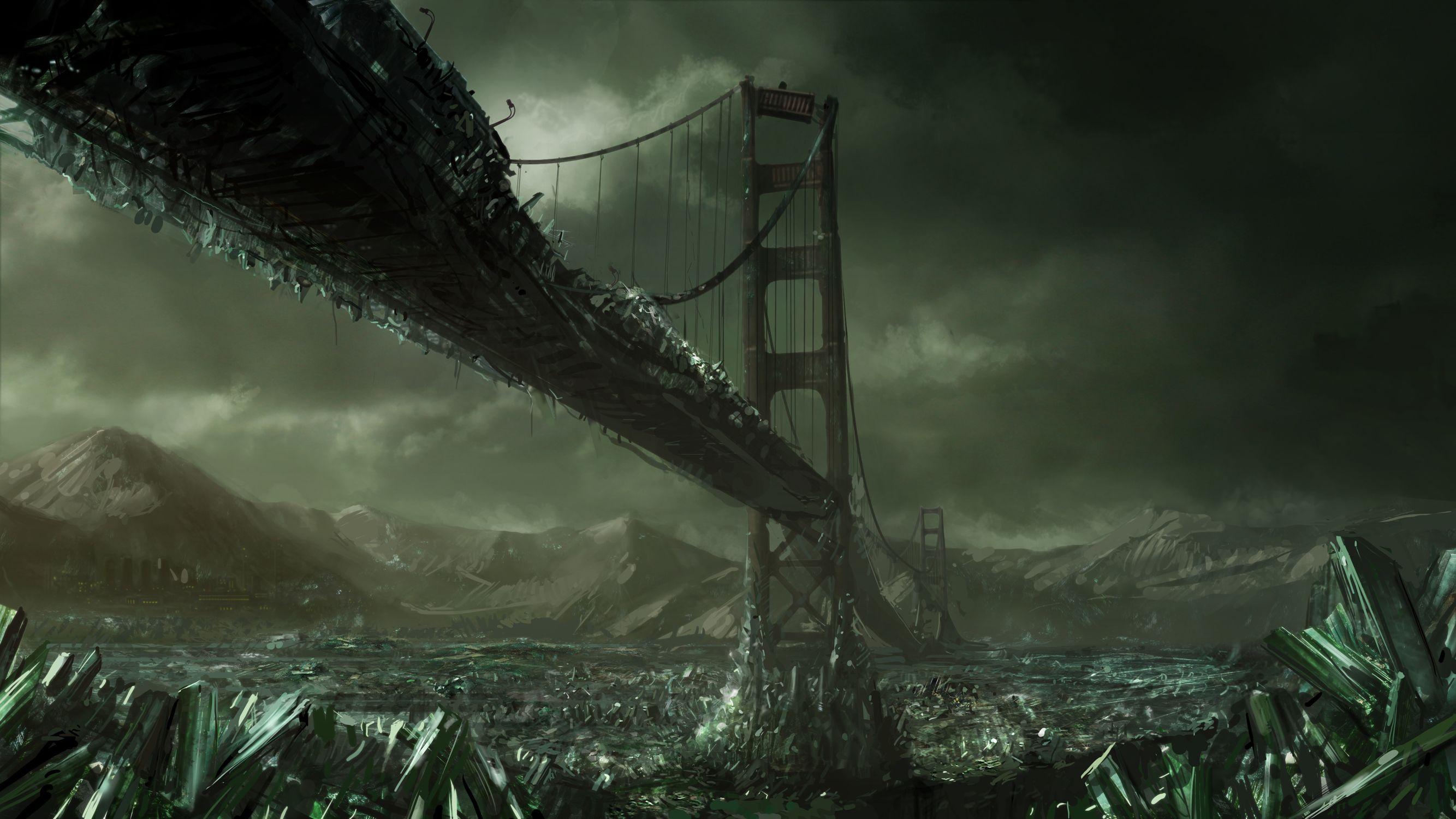 2667x1500 Post Apocalyptic Ice Age. Gothic wallpaper, Dark fantasy art
