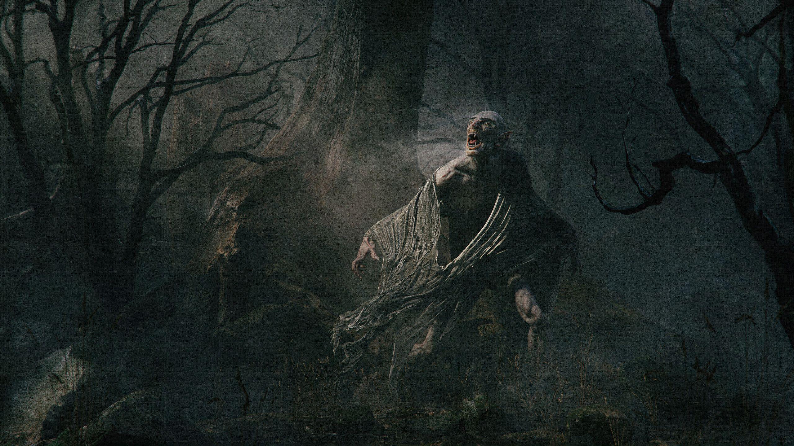 2560x1440 Dark Fantasy Fantasy Art Forest Creature Vampires Wallpaper