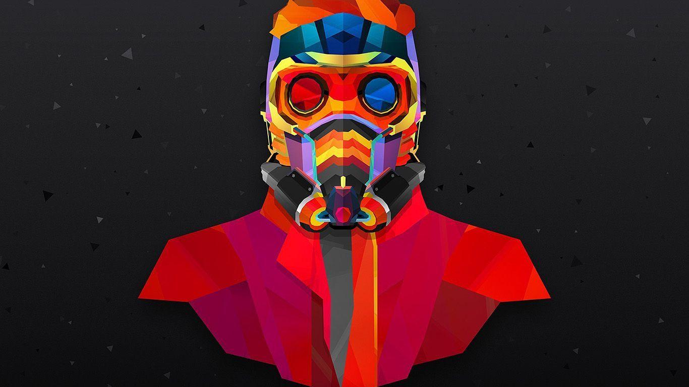 1366x768 Dark Man Art Colorful Armor. Robot Wallpaper, Creative Desktop Wallpaper, Justin Maller Wallpaper