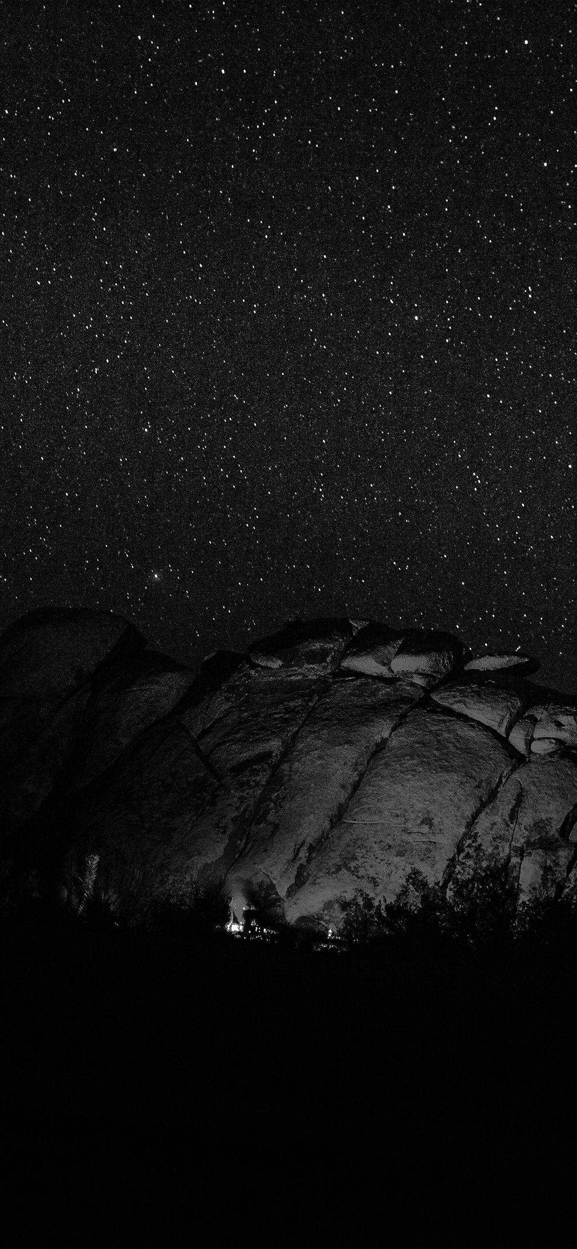 1125x2436 Mystery Rock Night Sky Star Nature Dark Wallpaper