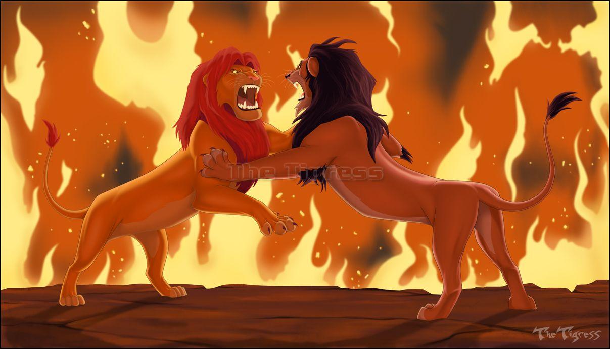 1207x691 Free download lion king Simba vs Scar postcard lion king Simba vs
