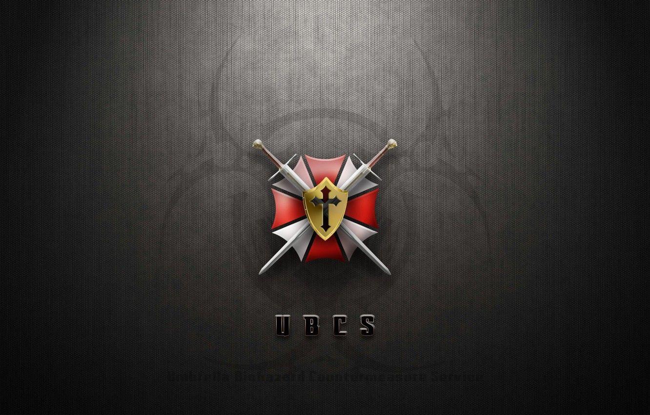 1332x850 Wallpaper red, sword, logo, cross, Resident Evil, Umbrella, ken