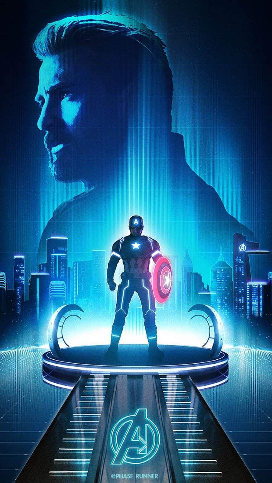 900x1598 Captain America Neon iPhone Wallpaper. Marvel wallpaper, Captain america wallpaper, Marvel avengers assemble