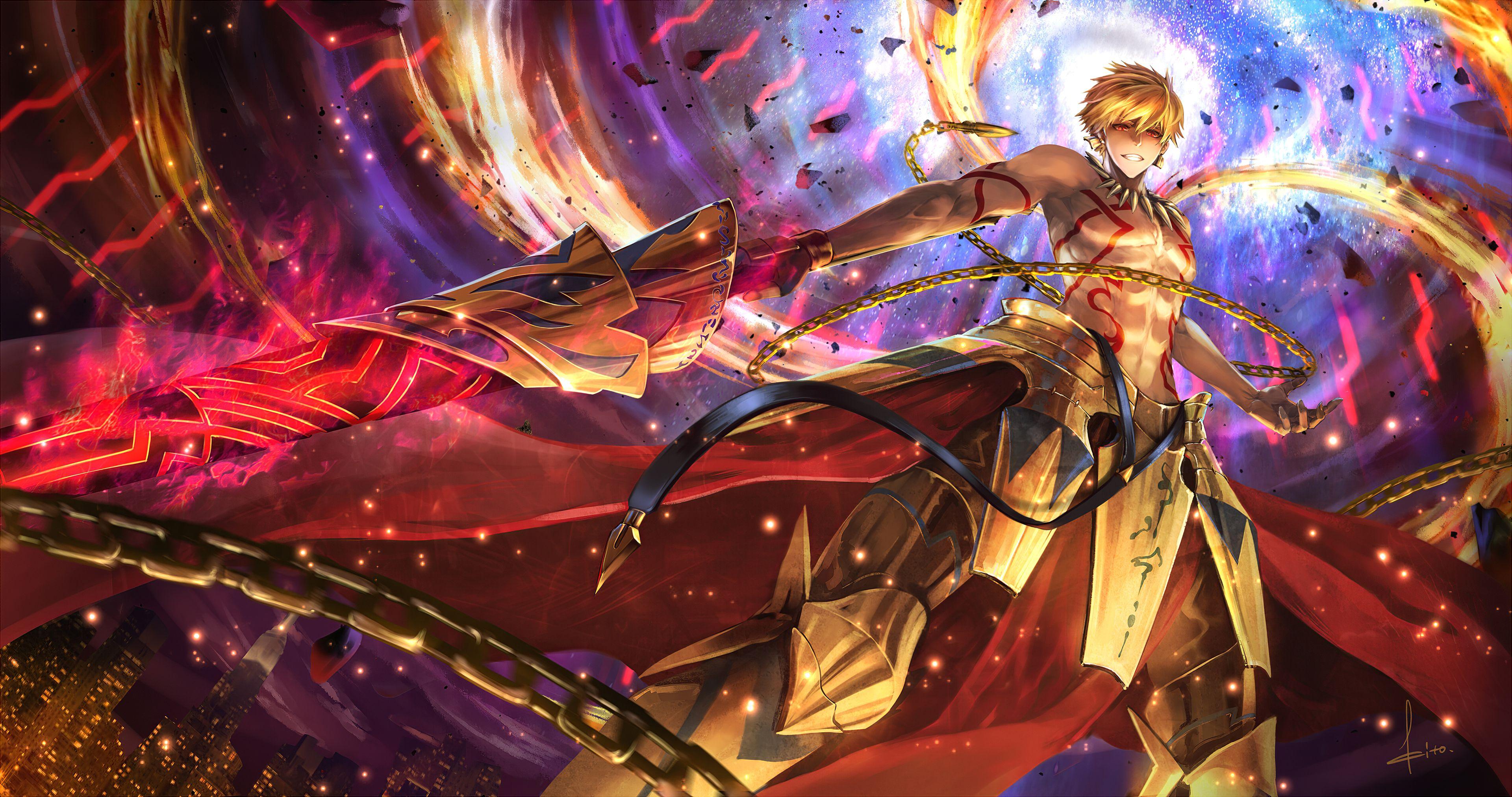 3840x2023 Gilgamesh Vs Enkidu 1280x1024 Resolution HD 4k Wallpaper, Image, Background, Photo and Picture