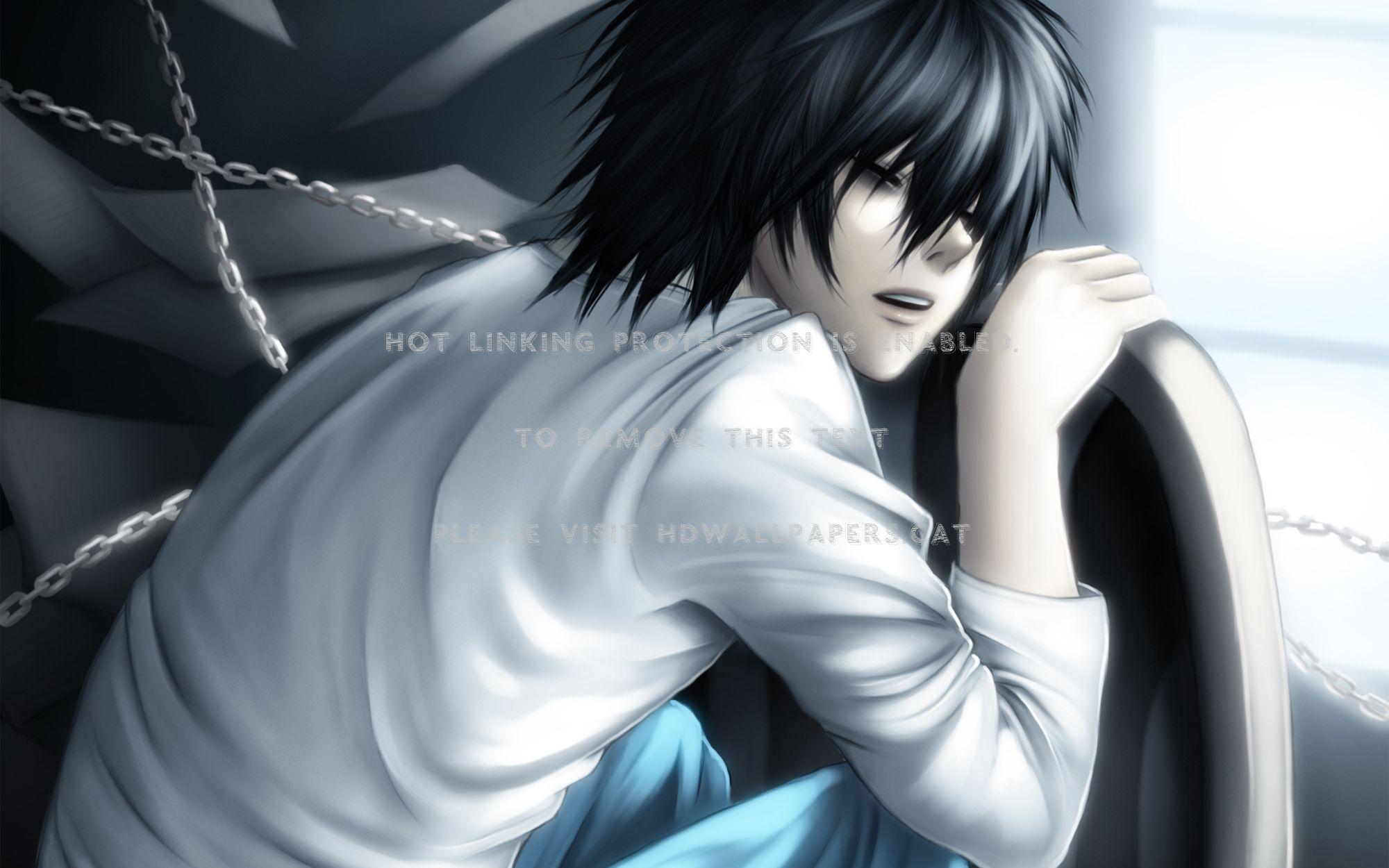 2000x1250 emo scene anime boy guy male black hair
