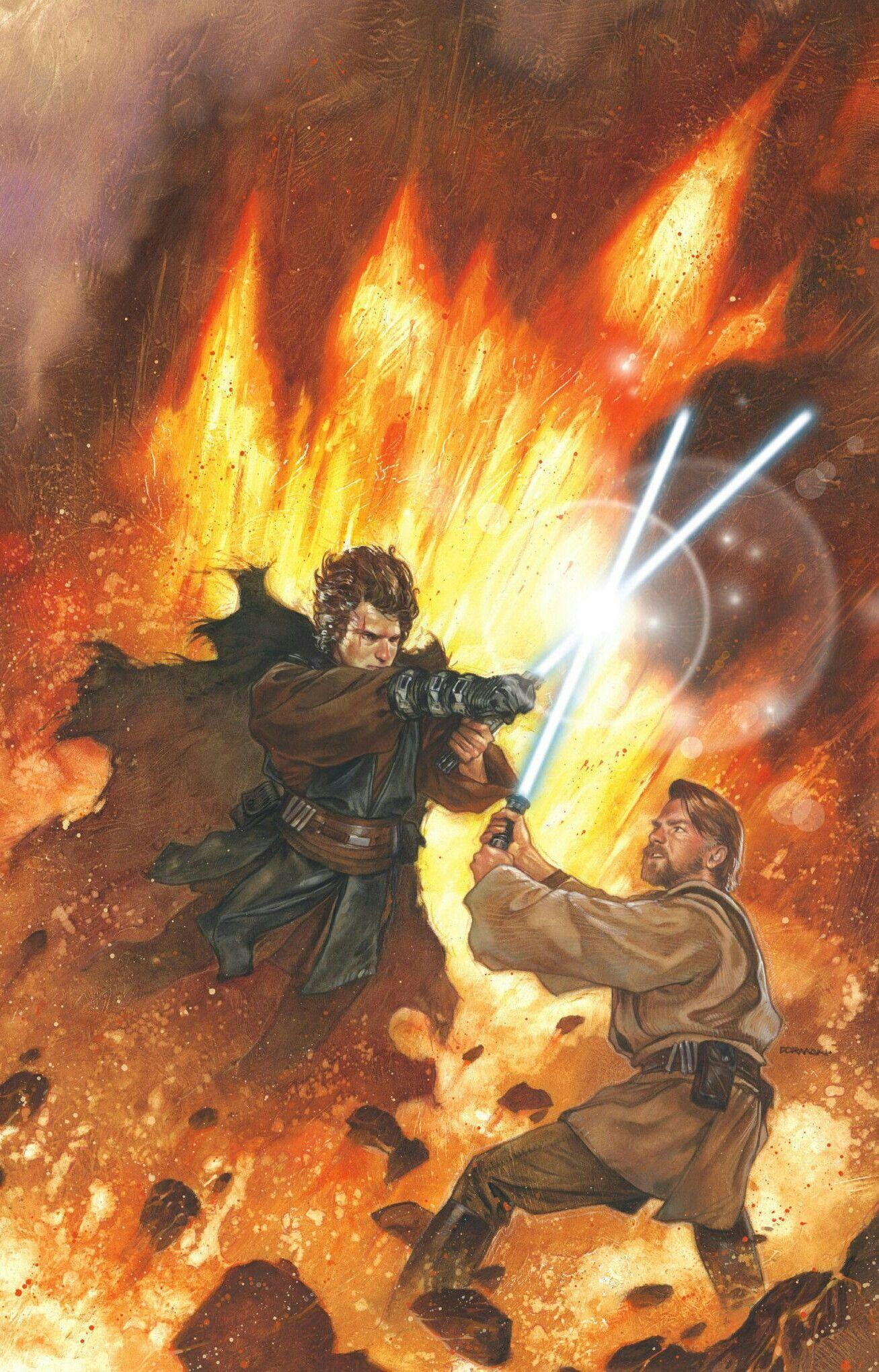 1307x2038 Anakin Skywalker And Obi Wan Kenobi Wallpaper