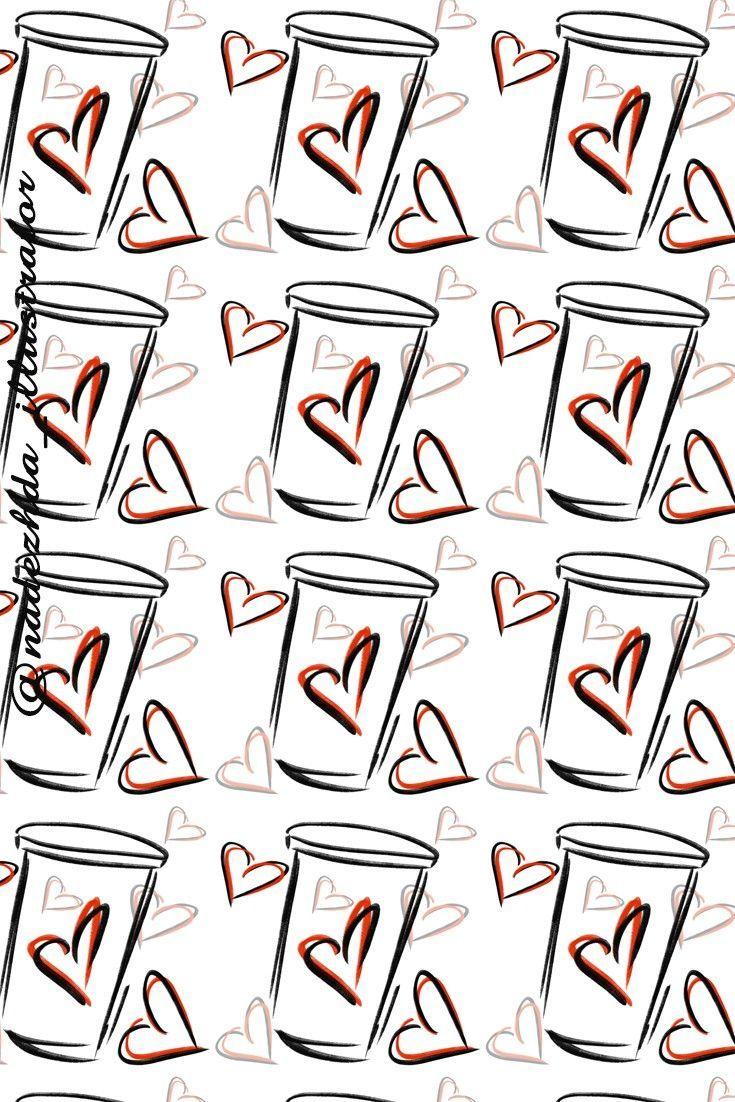 735x1102 Pattern Wallpaper I love coffee, screen saver on the phone, goods