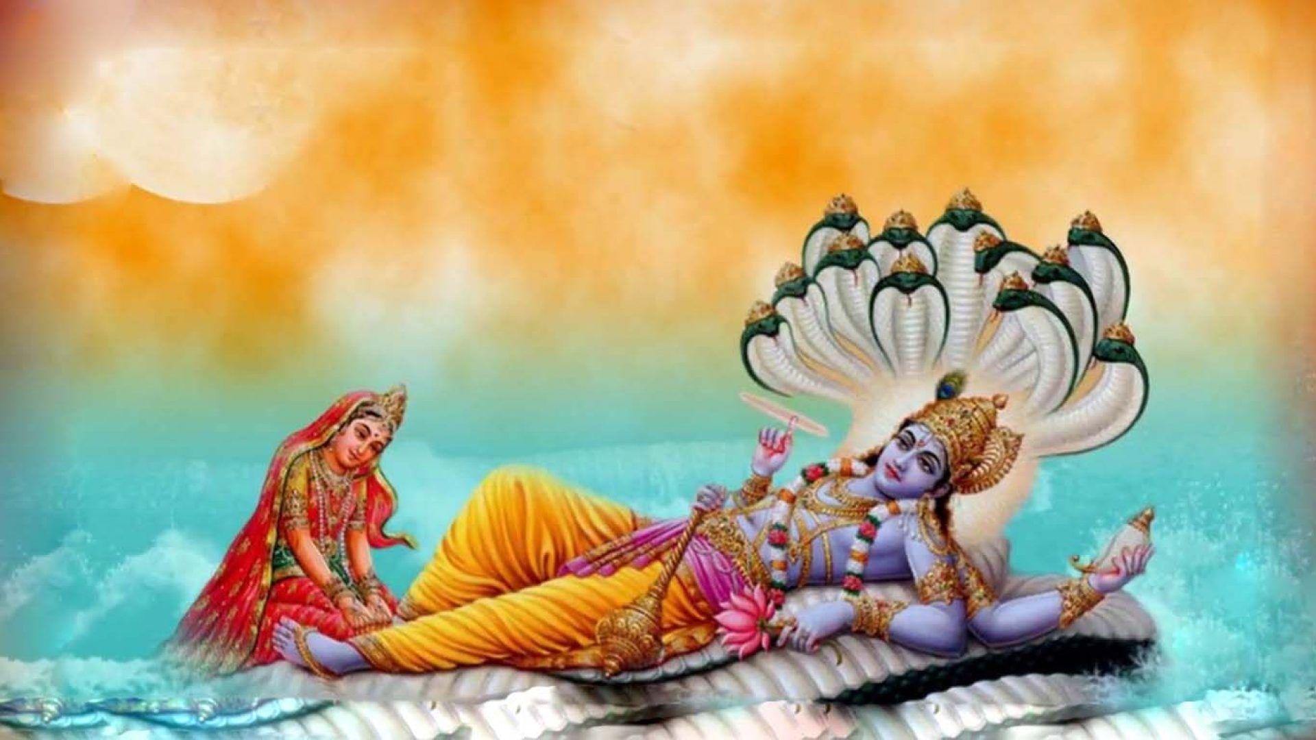 1920x1080 Laxmi Mata Vishnu Bhagwan Ka Photo