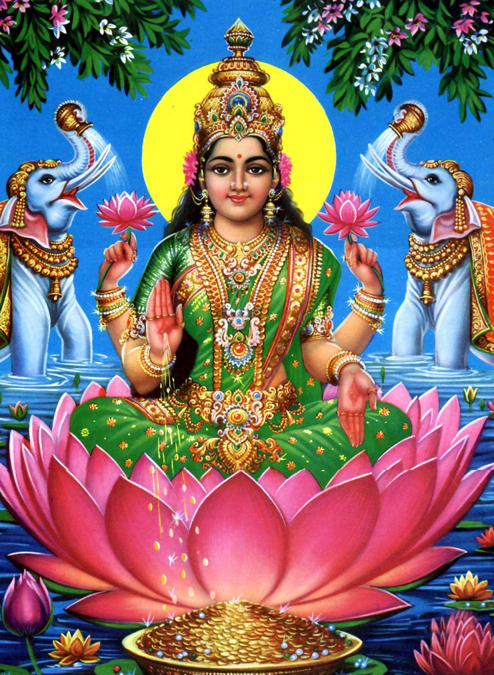 Goddess Lakshmi HD Wallpapers - Top Free Goddess Lakshmi HD Backgrounds -  WallpaperAccess