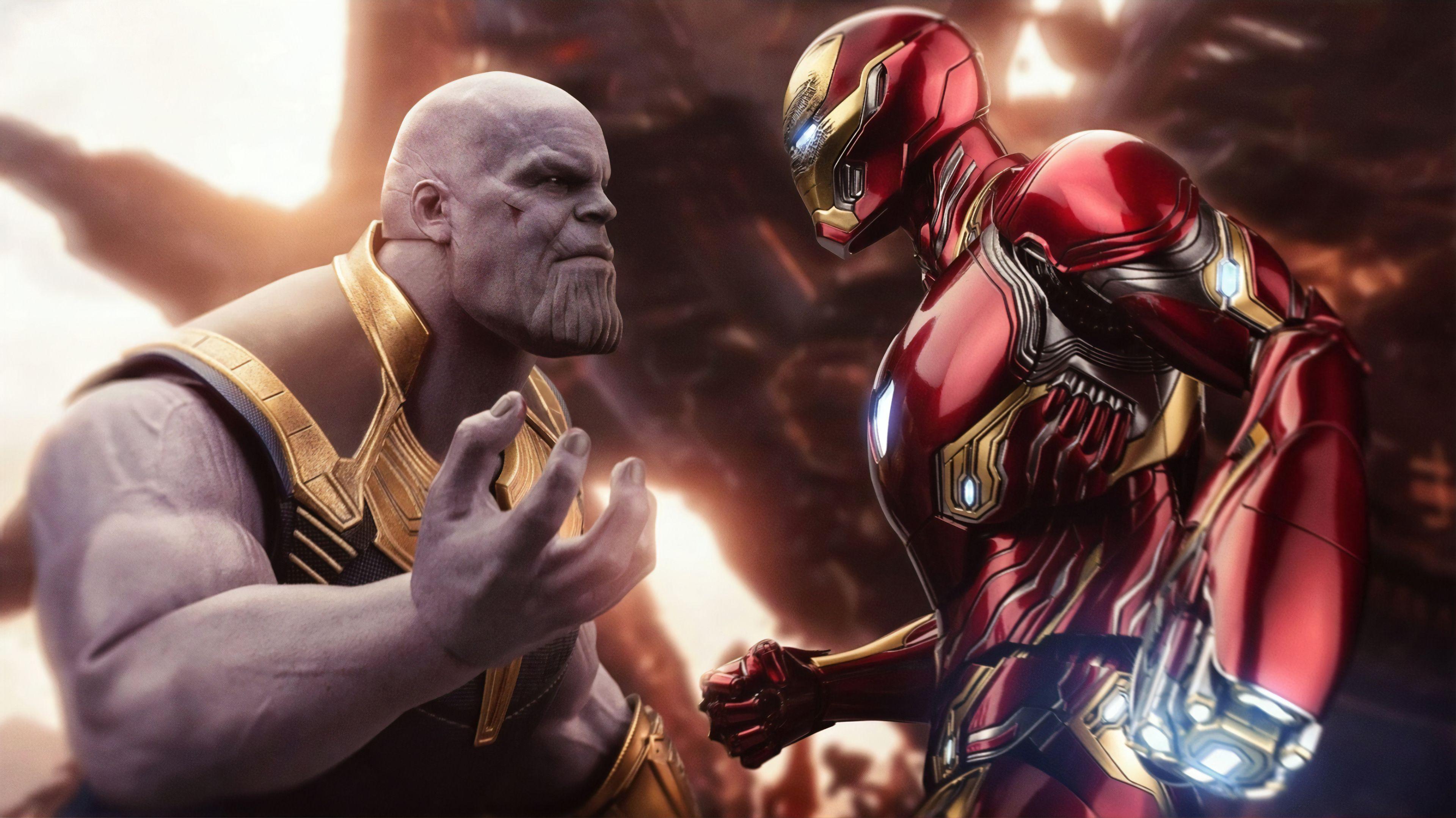 3840x2158 4k Iron Man Thanos 1440P Resolution HD 4k Wallpaper