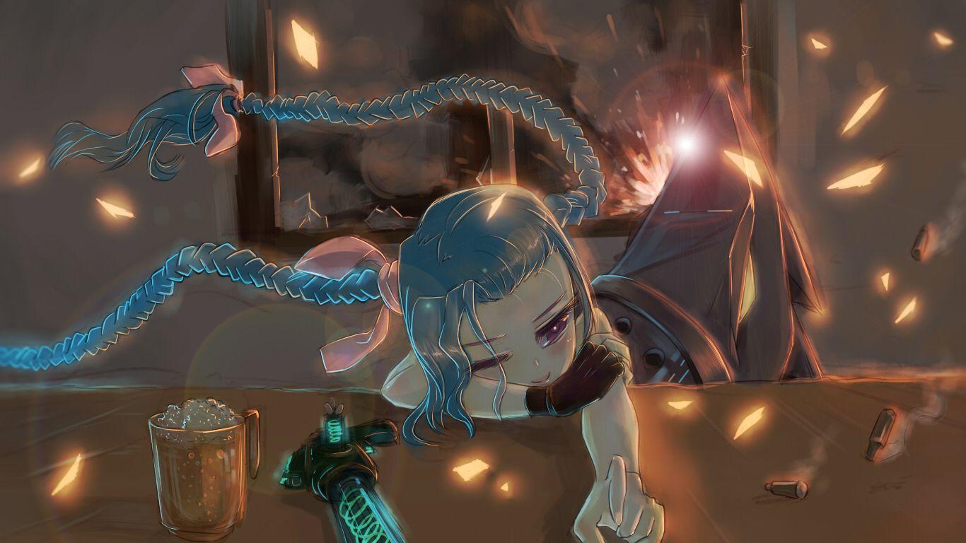 1366x768 Jinx (League of Legends) Wallpaper Anime Image