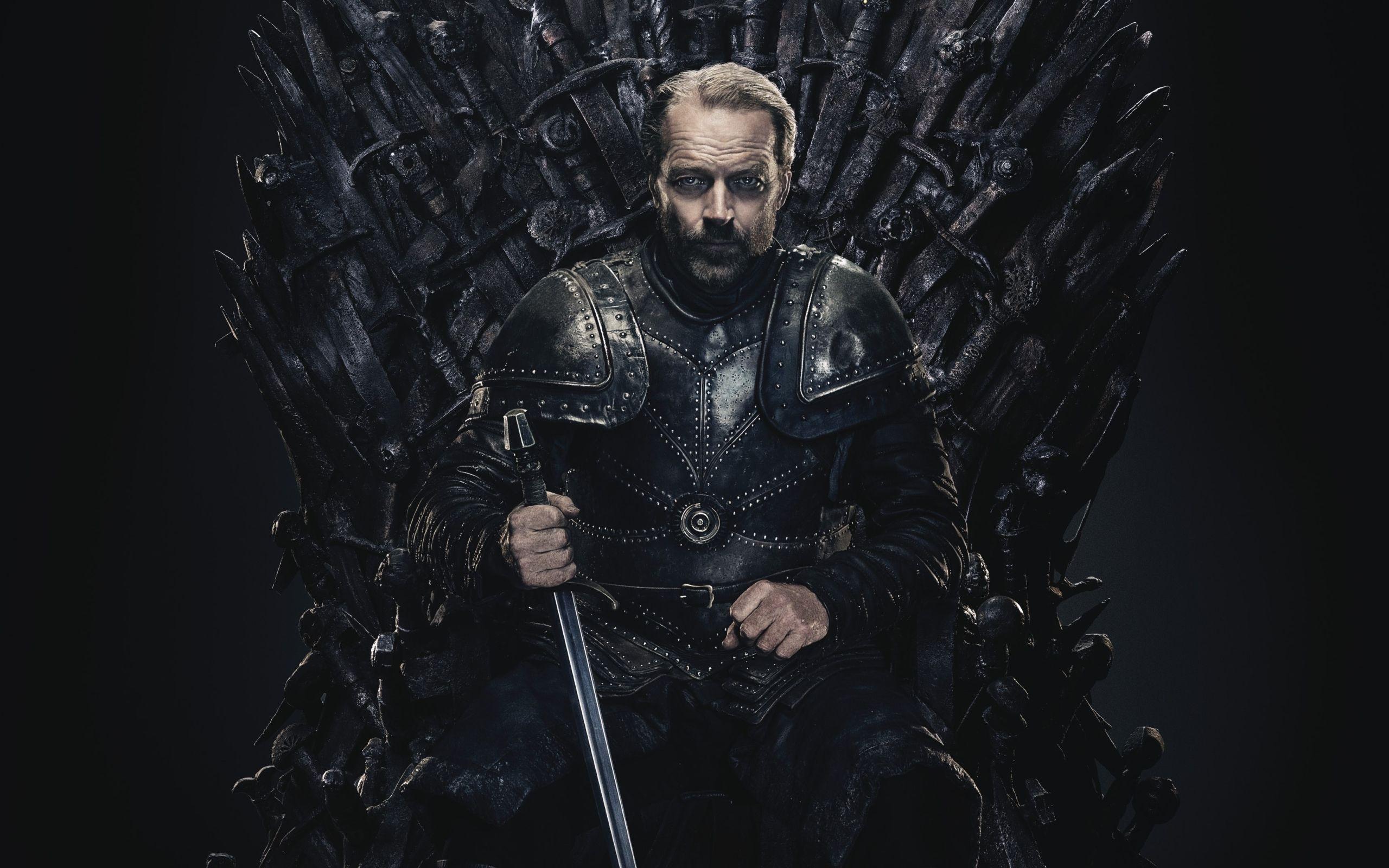 2560x1600 Wallpaper of Iain Glen, Jorah Mormont, Game of Thrones, Throne