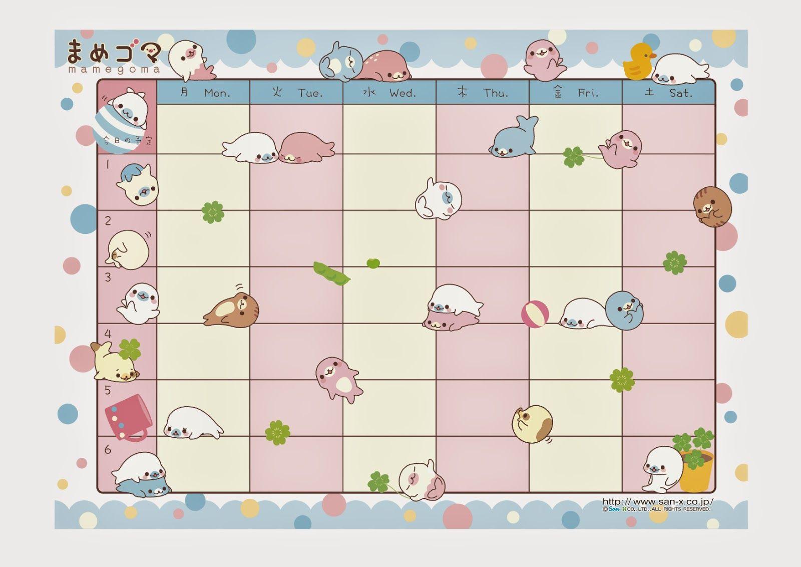 1600x1132 I love Kawaii: Kawaii Mamegoma Classroom Time Table