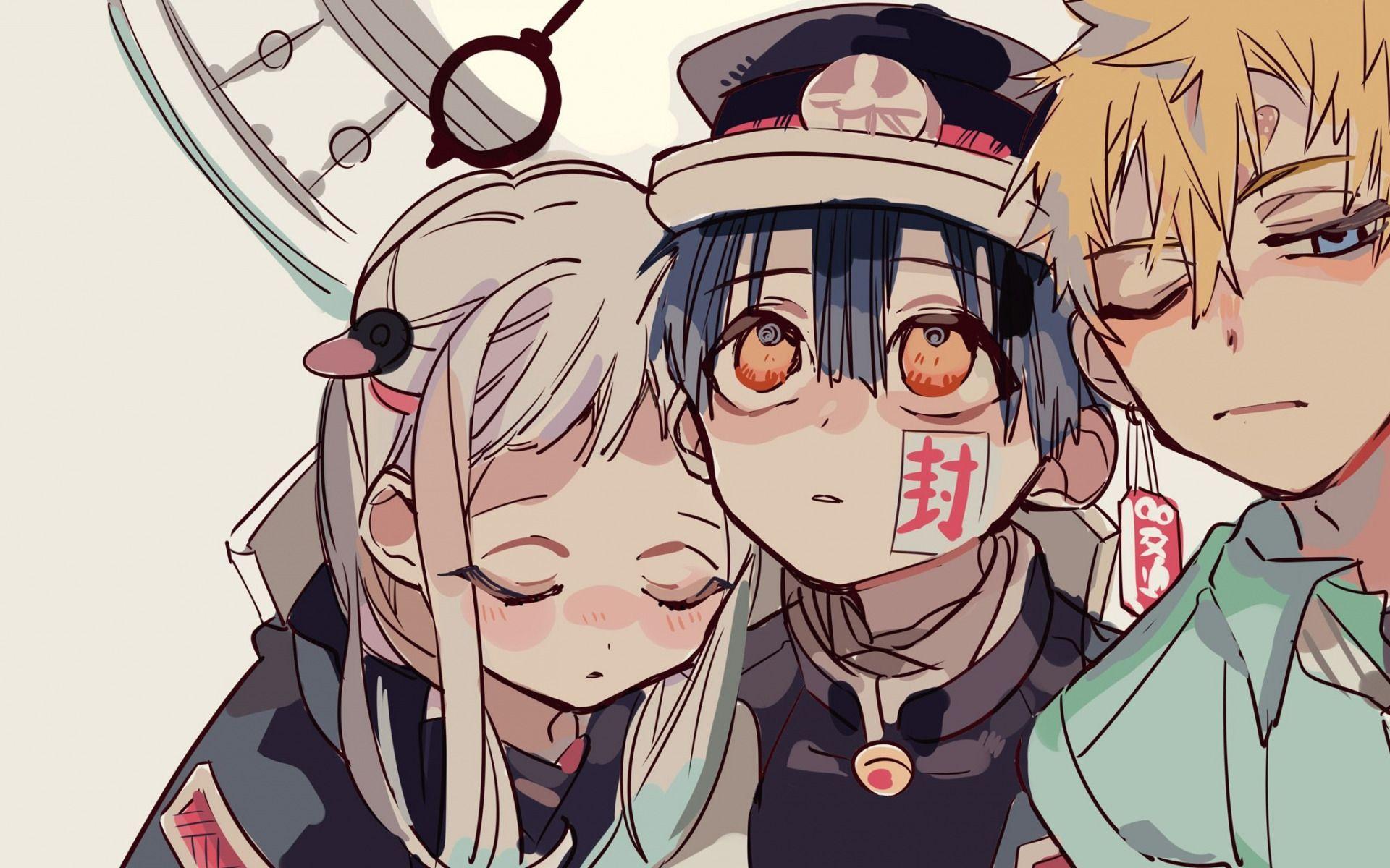 1920x1200 Download Wallpaper Jibaku Shounen Hanako Kun, Kou Minamoto, Nene