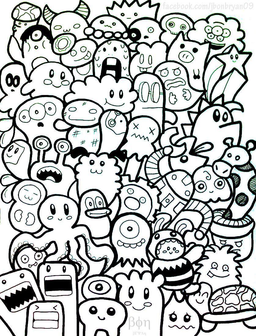 838x1100 Doodle Monster Wallpaper Cute doodle monsters by bon09. Printables