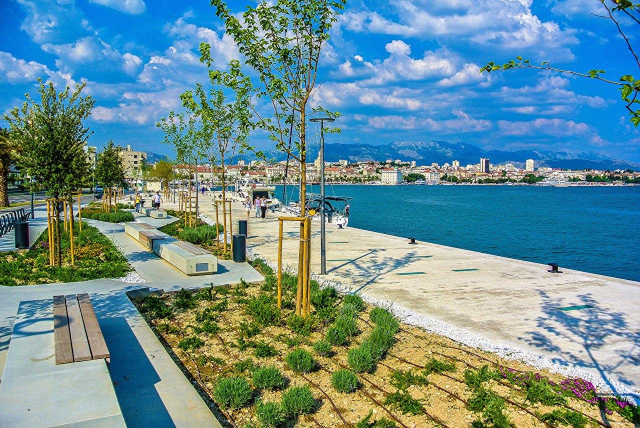 1280x856 Desktop Wallpaper City of Split Croatia Street Rivers Trees Cities