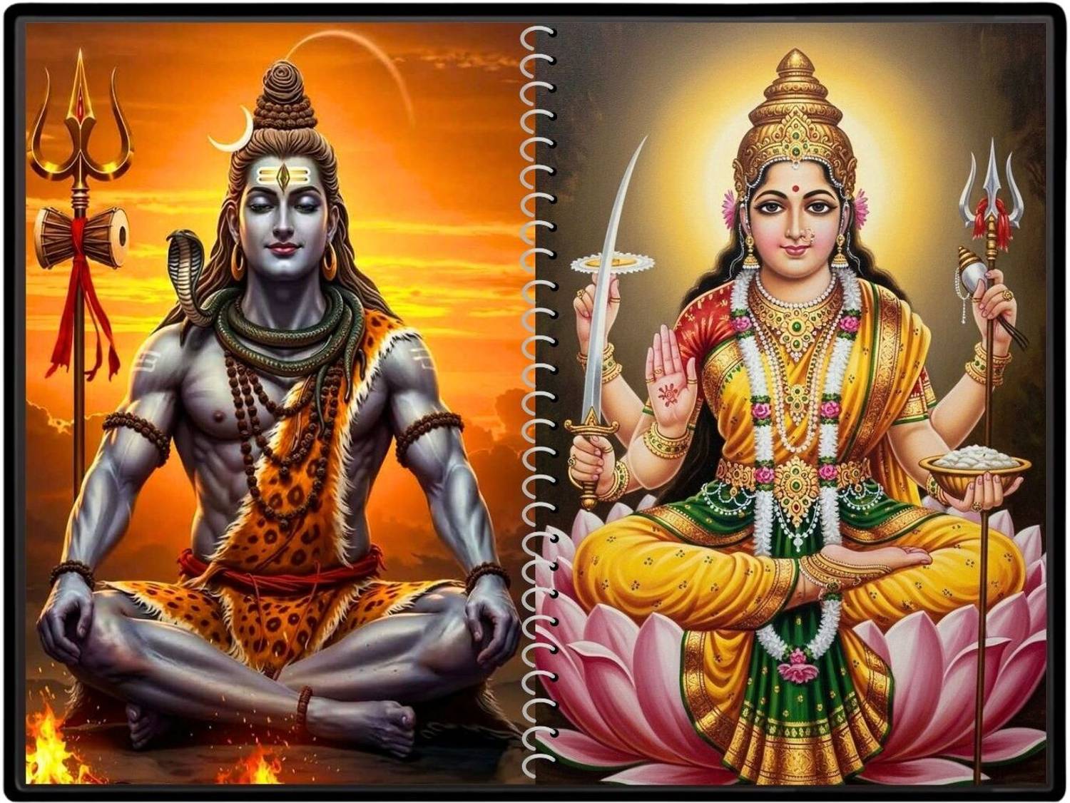 1500x1126 HitechMart Maa Durga & Lord Shiva Laminated Photo Religious Frame Price in India HitechMart Maa Durga & Lord Shiva Laminated Photo Religious Frame online at