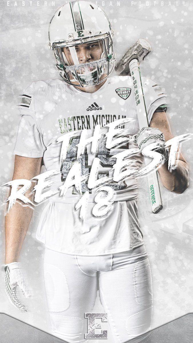 675x1200 Eastern Michigan. Football design, Sports design inspiration